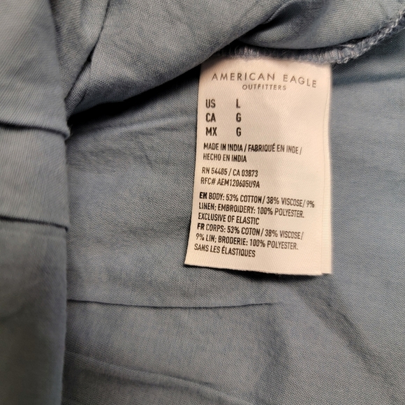 American Eagle Blue Sleeveless Crop Top with Straps Size L - Picture 4 of 6